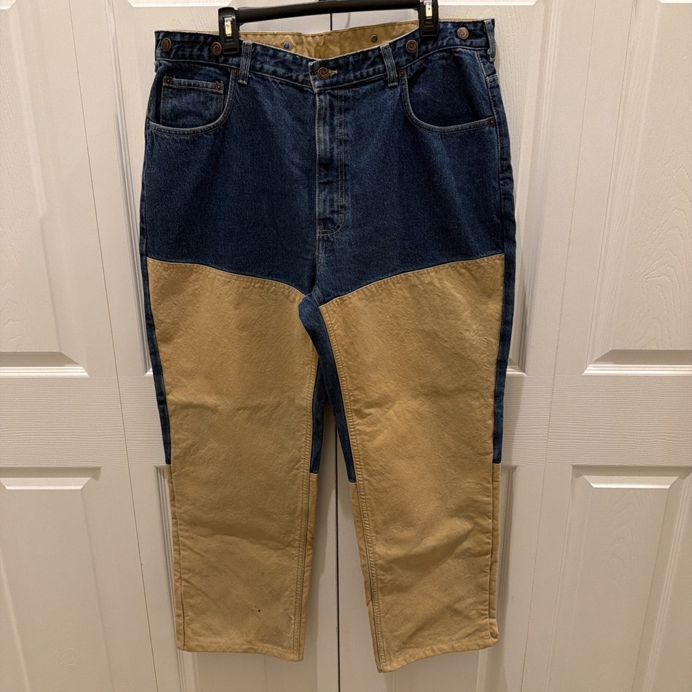 Orvis Upland Brush Pants Mens 40x30 Denim/Canvas Jeans Vtg USA Made